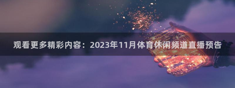 观看更多精彩内容：2023年11月体育休闲频道直播预告